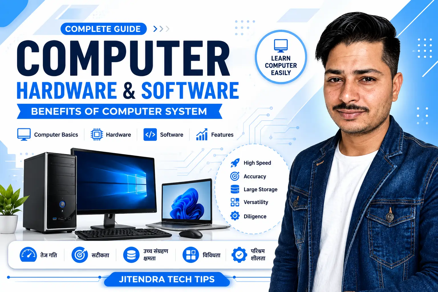 Computer Kya Hai? Computer Hardware and Software in Hindi | Benefits of Computer System