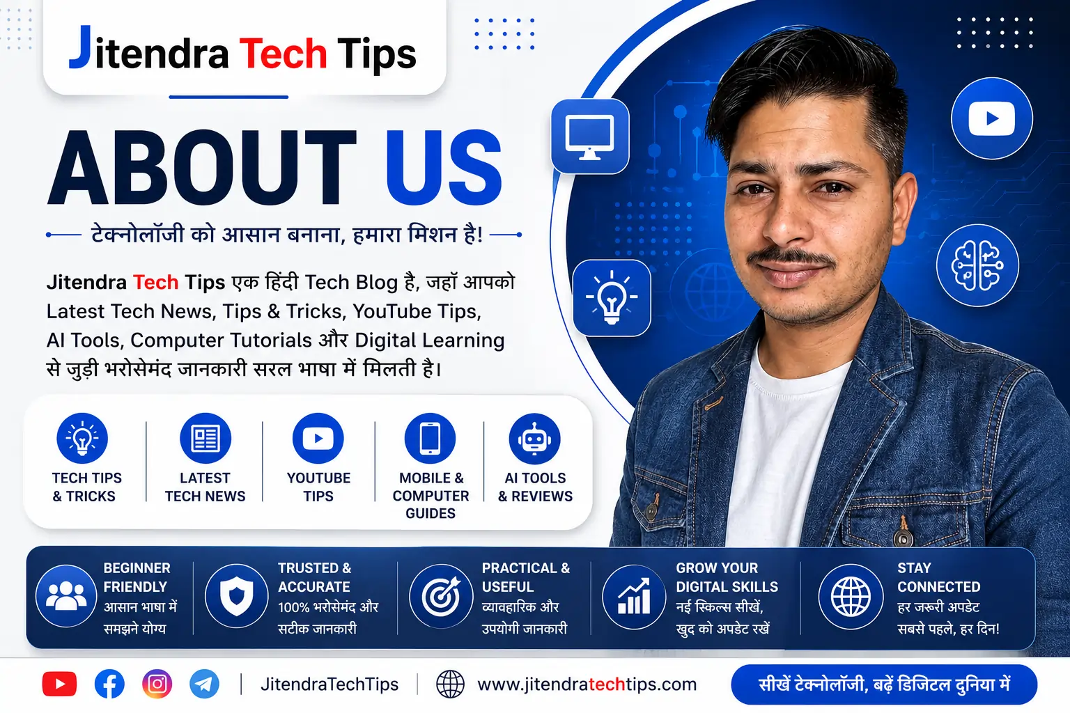 about us page of jitendratech tips