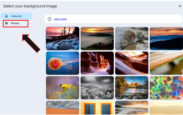 select google photos